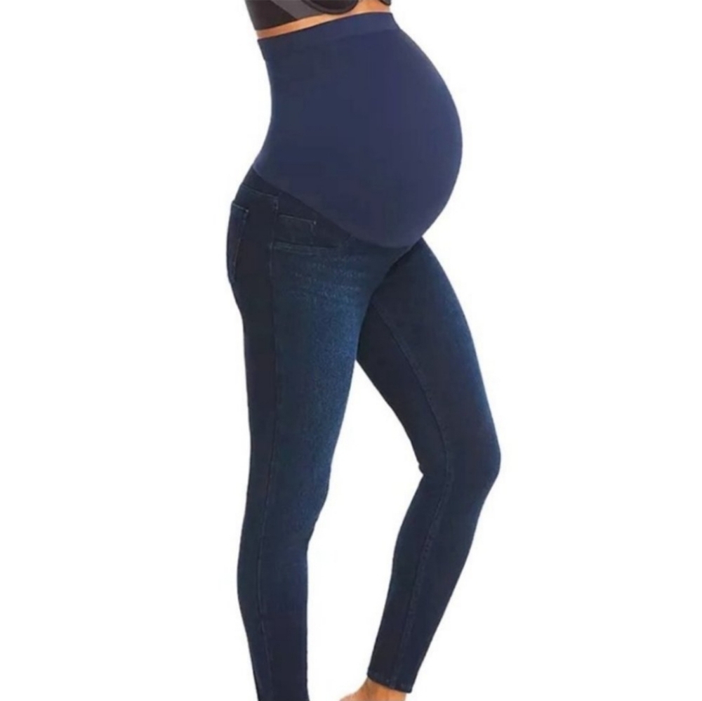 Spanx maternity jeans size small blue denim skinny